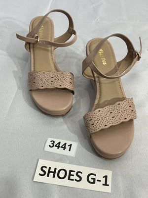 Girls Bata Size 3 Pink Open Toe Sling Back Wedge Sandals