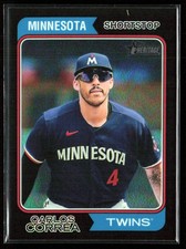 Carlos Correa 2023 Topps Heritage Chrome Black Refractor /74 #548 Minnesota