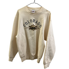Mens XL Colorado Graphic Embroidered Sweatshirt Vintage FOTL Souvenir