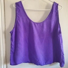 Vintage 90s Fantasies by Morgan Taylor Silk purple paisley camisole Size Large