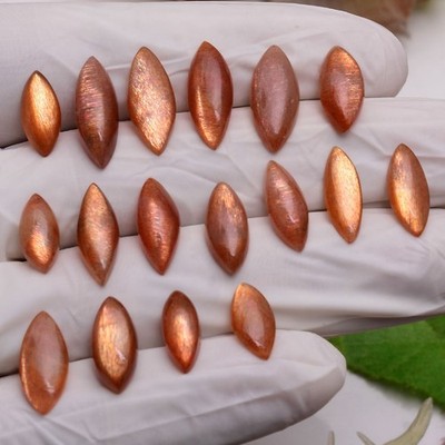 Sun-Kissed Shine 17-tlg. Natürliche Sunstone Marquise Cabochon Edelsteine