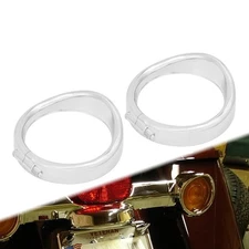 Aluminum Chrome Turn Signal Light Bezel Trim Ring For Harley Touring Road King