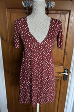 Tea Wrap Dress by PRETTYLITTLETHING Terracotta Colour Size 10 NWT