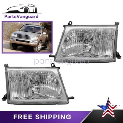 Pair Left + Right For 1998-2005 Toyota Land Cruiser 100 Halogen Headlights lamp