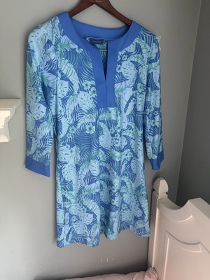 CABANA LIFE tropical blue summer vacation resort swim cover up dress size medium