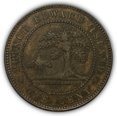 1871 Prince Edward Island One Cent Victoria Extremely Fine XF Coin