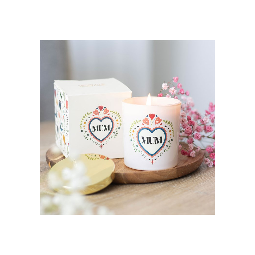 Something Different Cream Mum Folk Heart French Tulip Candle - Image 3