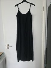 H&M - plain black summer strappy slip dress size S