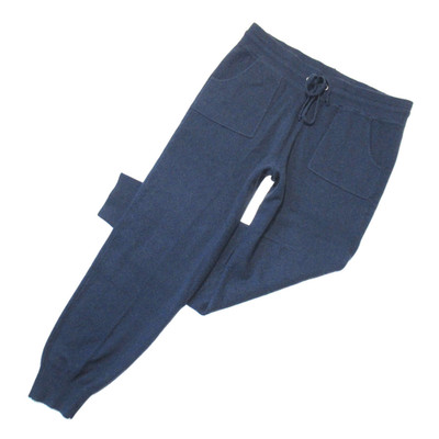 NWT C by Bloomingdale's Cashmere Jogger in Anchor Blue Pull-on Sweater Pants L