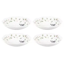 Butterfly Meadow 20 Fl. Oz. Multi-Colored Porcelain Pasta Bowl (Set of 4)