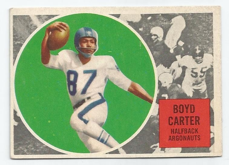 Boyd Carter #70 Football Cards 1960 Topps CFL trading card — raw and PSA graded price guide