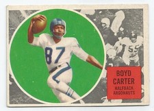 1960 TOPPS CFL BOYD CARTER TORONTO ARGONAUTS #70 (SANTA MONICA CORSAIRS) FILLER