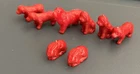 Vintage Marx Pet Shop Playset Red Dogs Puppy & Bunny Rabbit Hard Plastic
