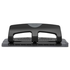 Swingline 74133 SmartTouch 9/32" Holes 20-Sheet 3-Hole Punch - Black/Gray New