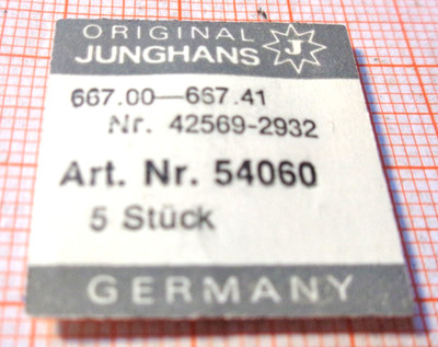 Junghans 667,00 - 41  54060 Schraben neuwertig ältere Lagerware