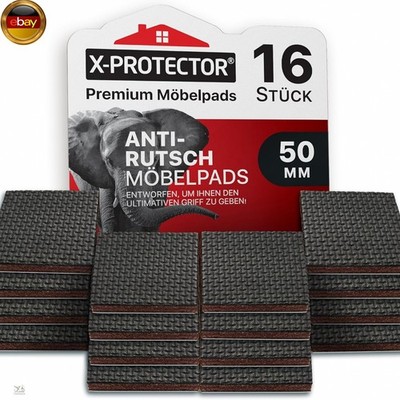 X-Protector Antirutsch Pads 16 Stück 50 mm - Antirutsch Gummi Selbstklebend - 