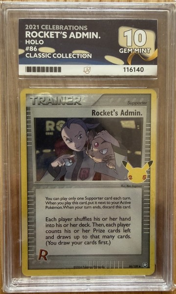 Rocket's Admin 86/109 Pokemon TCG Celebraciones Clásico Col ACE 10 SUBS PERFECTOS
