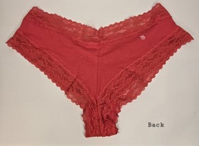 Victoria&rsquo;s Secret Red Lace Dream Angels Lined Demi Bra and Panty Set, Size 34D/M