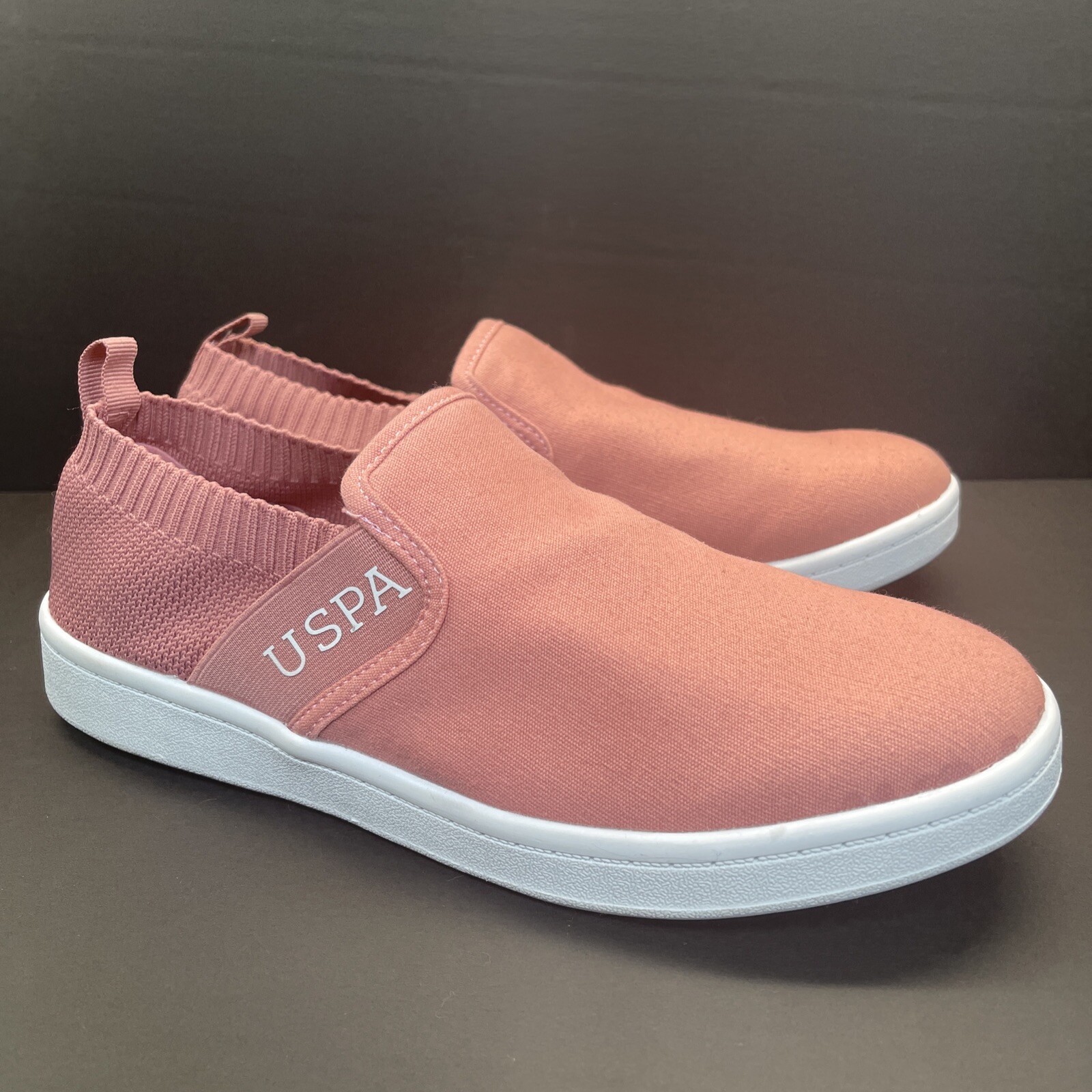 U S POLO ASSN USPA Pink Slip On Sneakers Athletic Boat Shoes Women’s