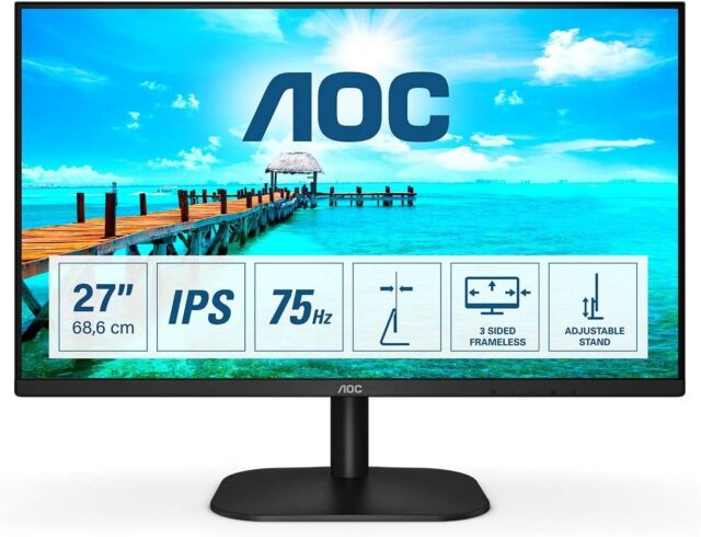 Monitor AOC Flat Pantalla 27" Altavoces Integrado Display FHD 75Hz 4ms VGA