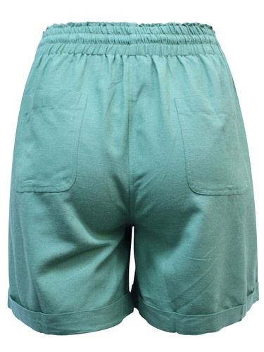 Simply Be SHORTS Linen Blend GREEN Size 10 14 16 20 22 24 26 28 30 32 - Picture 5 of 5