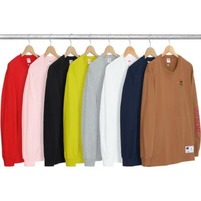 Supreme Champion Stacked C L/S Tee Bright Green Large F/W 17 | eBay