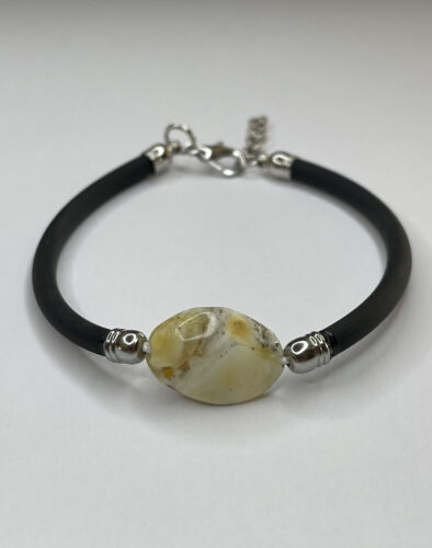 GENUINE Natural Baltic Amber Stone Bracelet.Amber Stone Adjustable Bracelet.