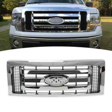 For 2009-2012 13 14 Ford F-150 F150 Xlt Front Upper Bumper Grille Grill Chrome