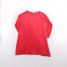 Zenana Women Plus Size 3X Red Swing Dress Long Sleeve 630