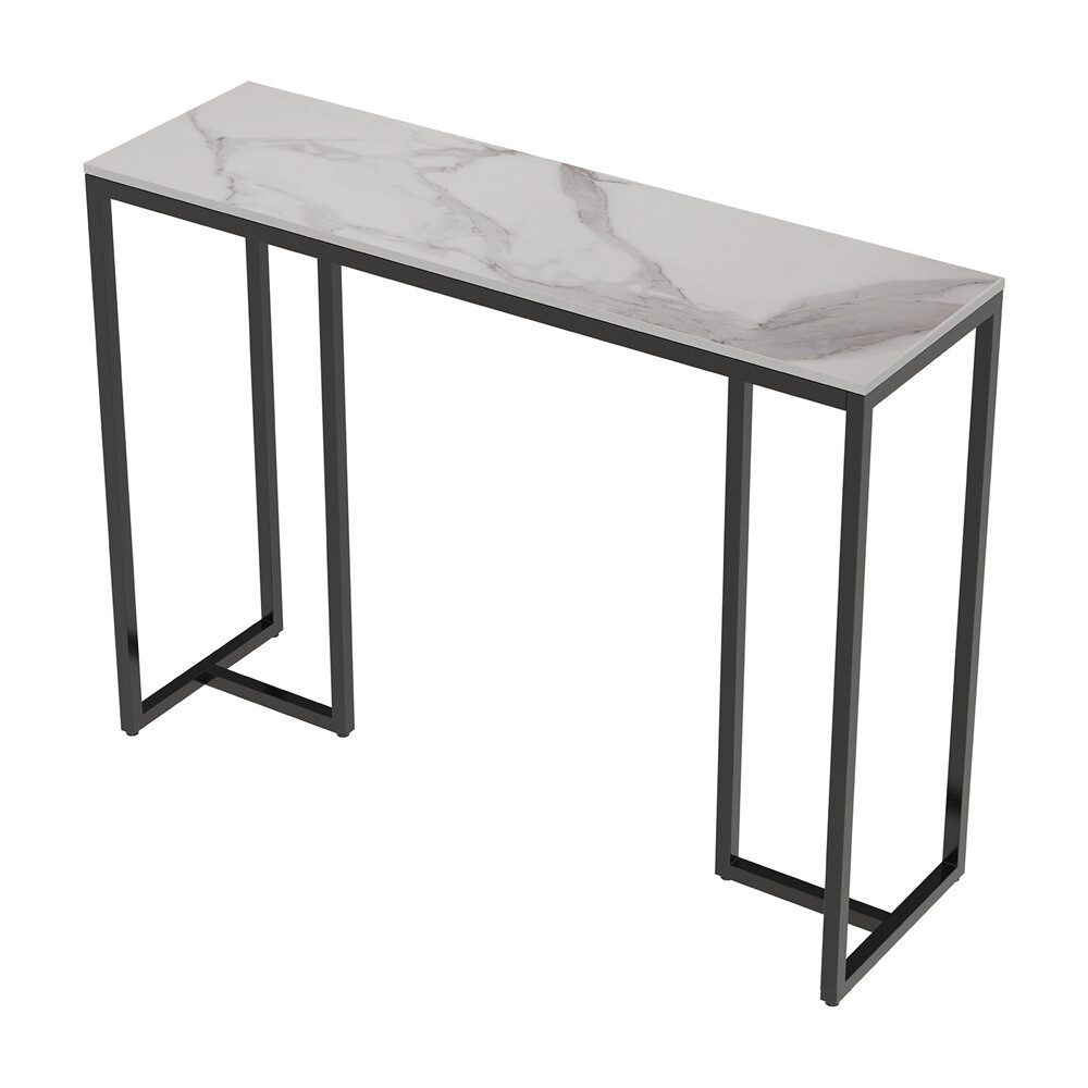 Modern Hallway Entryway Table with Marble Top Narrow Console Desk Table TV Stand