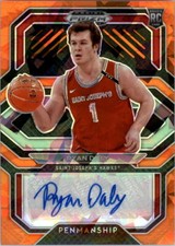 2021-22 Prizm Draft Picks College Penmanship Prizms Orange Ice 15 Ryan Daly Auto