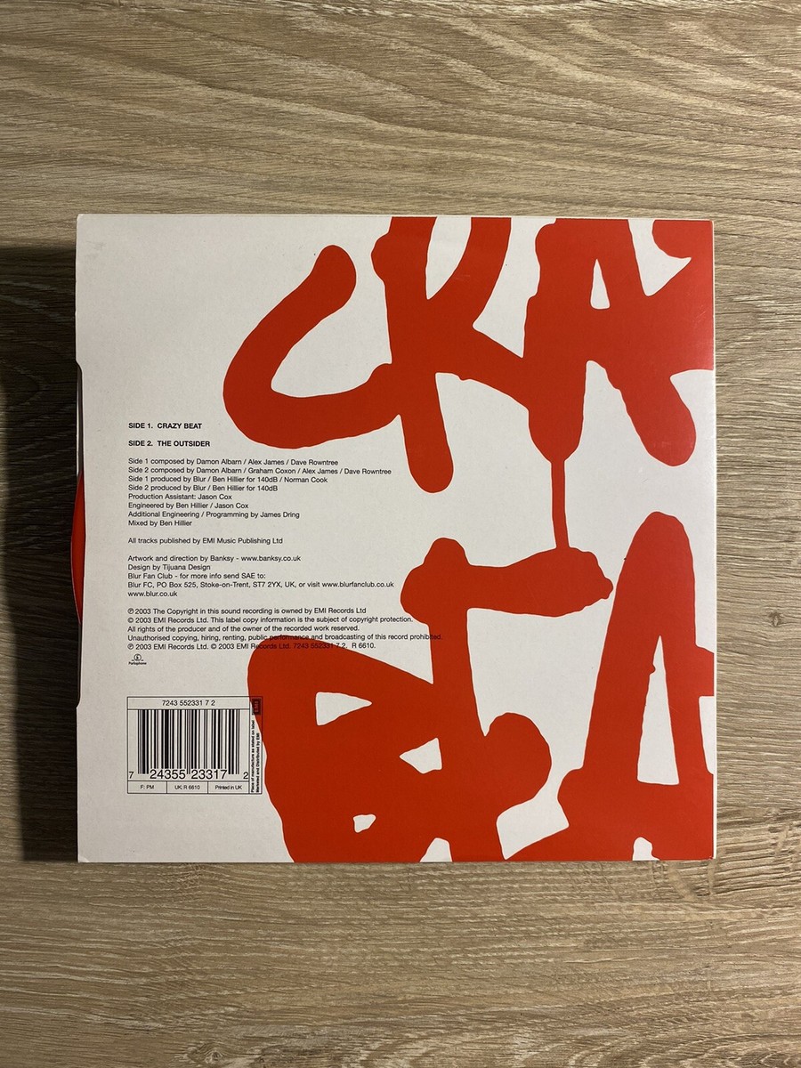 blur Crazy Beat 7インチ バンクシー Crazy Beat Red Banksy Art 7in Blur Vinyl Rare! 2003 EX | eBay