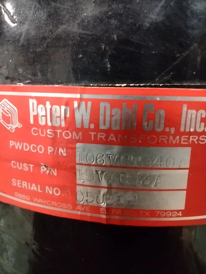 Transformador Peter W. Dahl, Co., primario 120/240 VCA - Foto 2 de 4