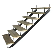 7-Step Steel Stair Stringer, Black, 7-1/2 in. x 10-1/4 in.