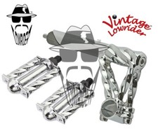 Vtg Lowrider Double Twisted 21.1 Stem Mini Square Twisted 1/2 Pedals Chrome
