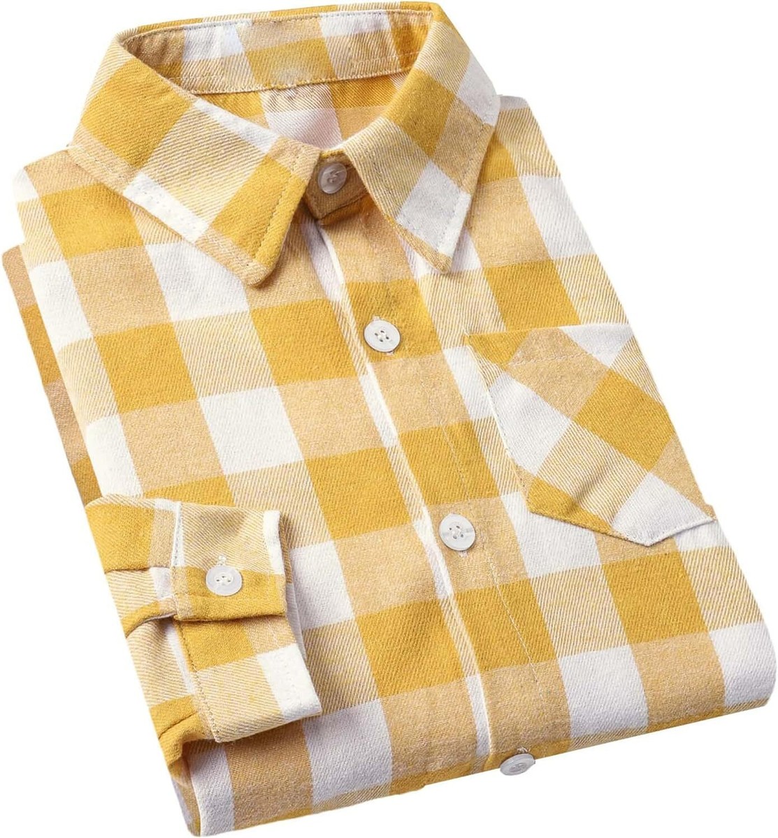 Cromoncent Men's Casual Plaid Flannel Button Down Large, Buffalo