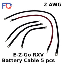 2 AWG EZGO RXV Golf Cart 48V 2 Gauge Battery Cable Wiring Set 5pcs Made in USA