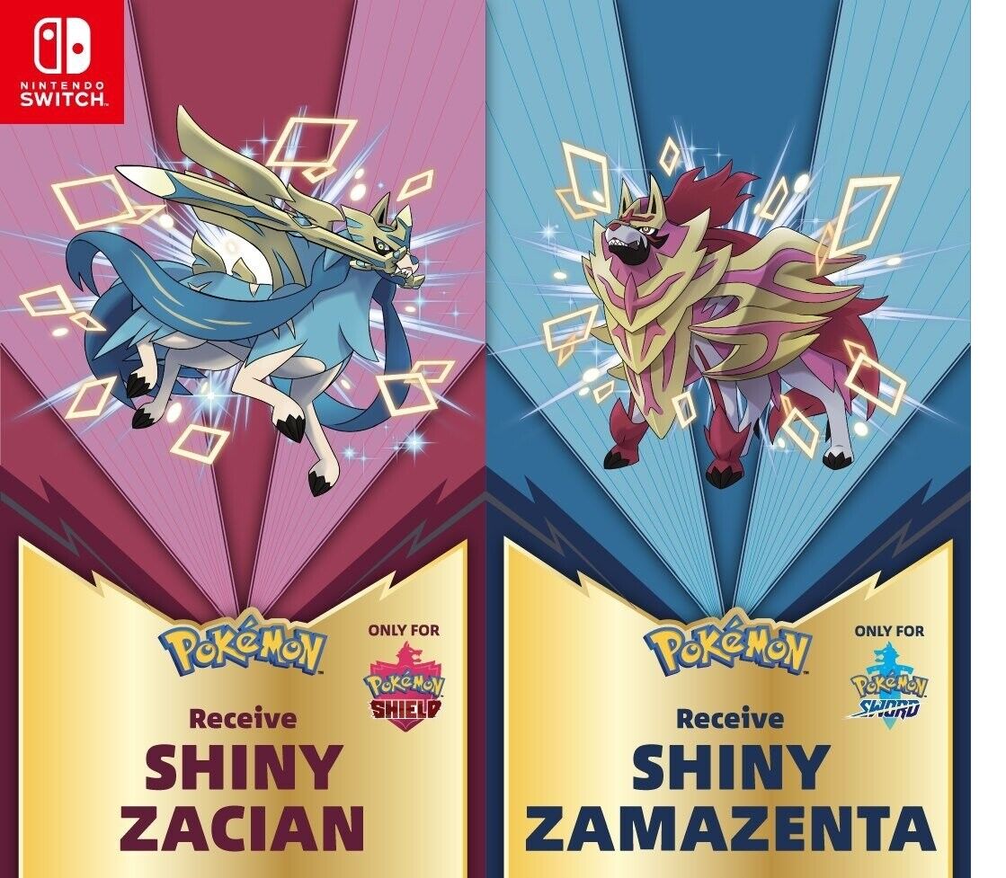 Shiny 6IV Zacian and Zamazenta GameStop Event Pokemon Bundle for