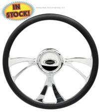 Billet Specialties 34004 - Steering Wheel, BLVD 04 Half Wrap, 15.5"