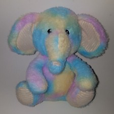 Spark Create Imagine Elephant Rattle Lovey Plush Baby Toy Crinkle Purple Blue