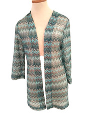Travelers by Chico's Sz 1 Ms Medium 8 10 Washable Open Weave Dressy Jacket EUC