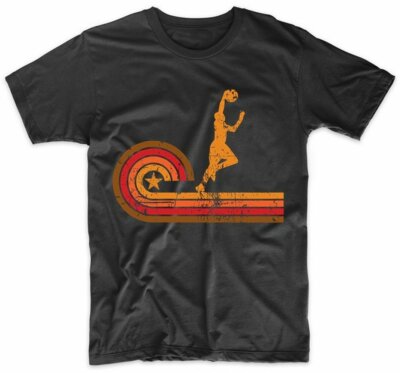 Men's Basketball Shirt - Retro Style Basketball Player Silhouette Sports T-Shirt