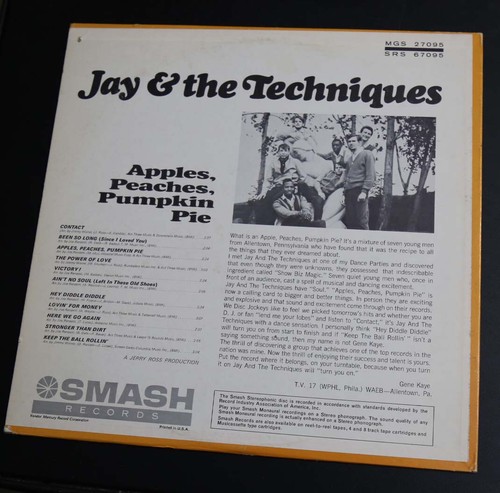 JAY & THE TECHNIQUES - APPLES, PEACHES, PUMPKIN PIE (SMASH LP 27095) EXC/EXC - Picture 2 of 2