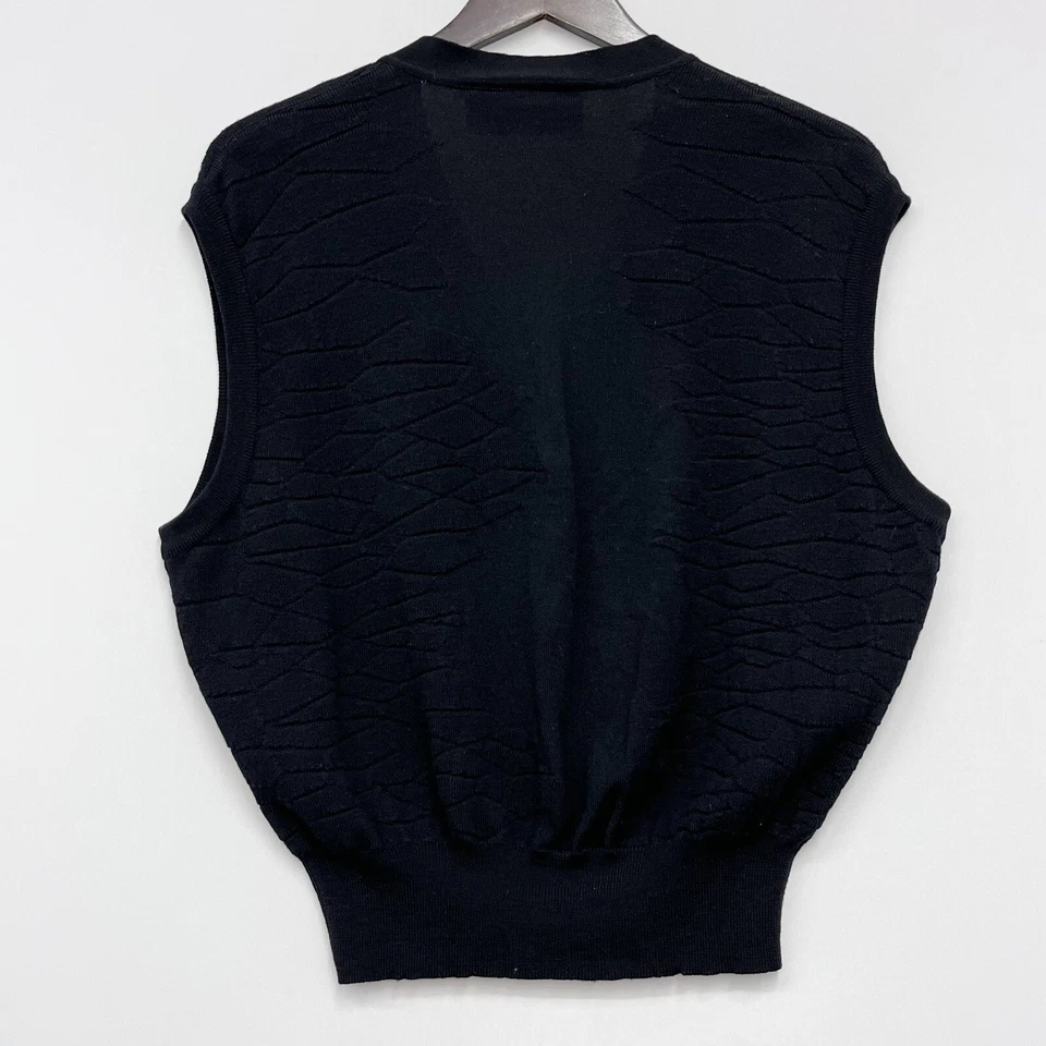 Vintage Gianni Versace Men's Sweater Vest Black 100% Wool Italy Size 50 IV guc - Image 4 of 4