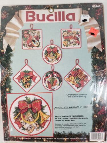 Bucilla 82946 The Sounds of Christmas Ornament Kit Set of 6 Counted Cross Stitch - 第 1/3 張圖片
