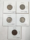 Lot of Five (5) Buffalo Nickels – 1935-D, 1935, 1936, 1937-D, and 1919