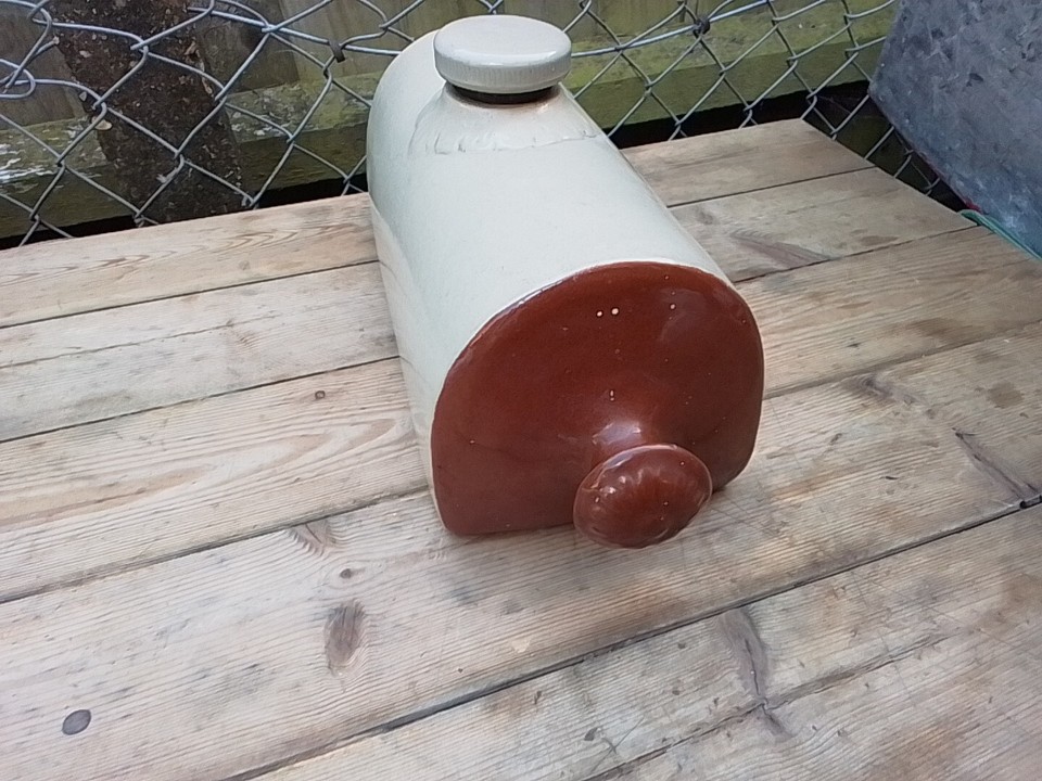 Vintage Stone Bed Warmer Hot Water Bottle Antique Pottery. Vgc. eBay