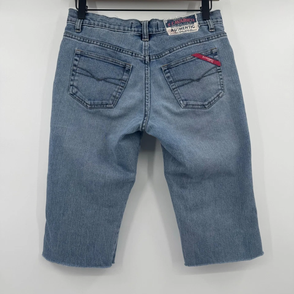 Pantalones Cortos de Jean Z Cavaricci Mujer 3 Azul Vintage Años 90 Bermudas Denim Tiro Bajo Elastizados Foto 4 de 4