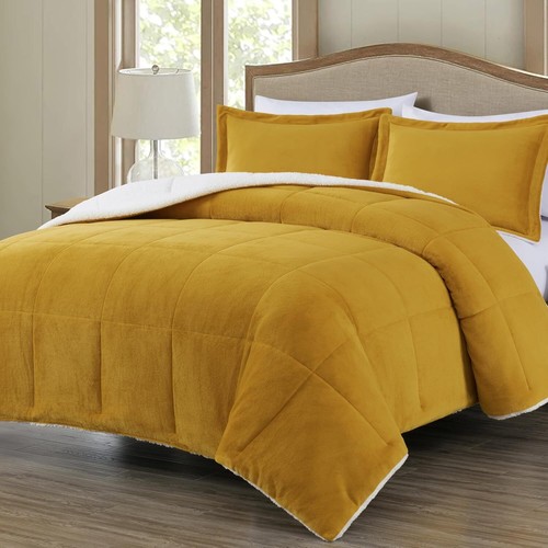 Chezmoi Collection 3-Piece Ultra-Soft Plush Micromink Sherpa Comforter Set - Picture 10 of 26