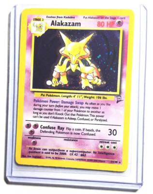 alakazam pokemon card 1 130 1/130 Alakazam Near Mint Holo